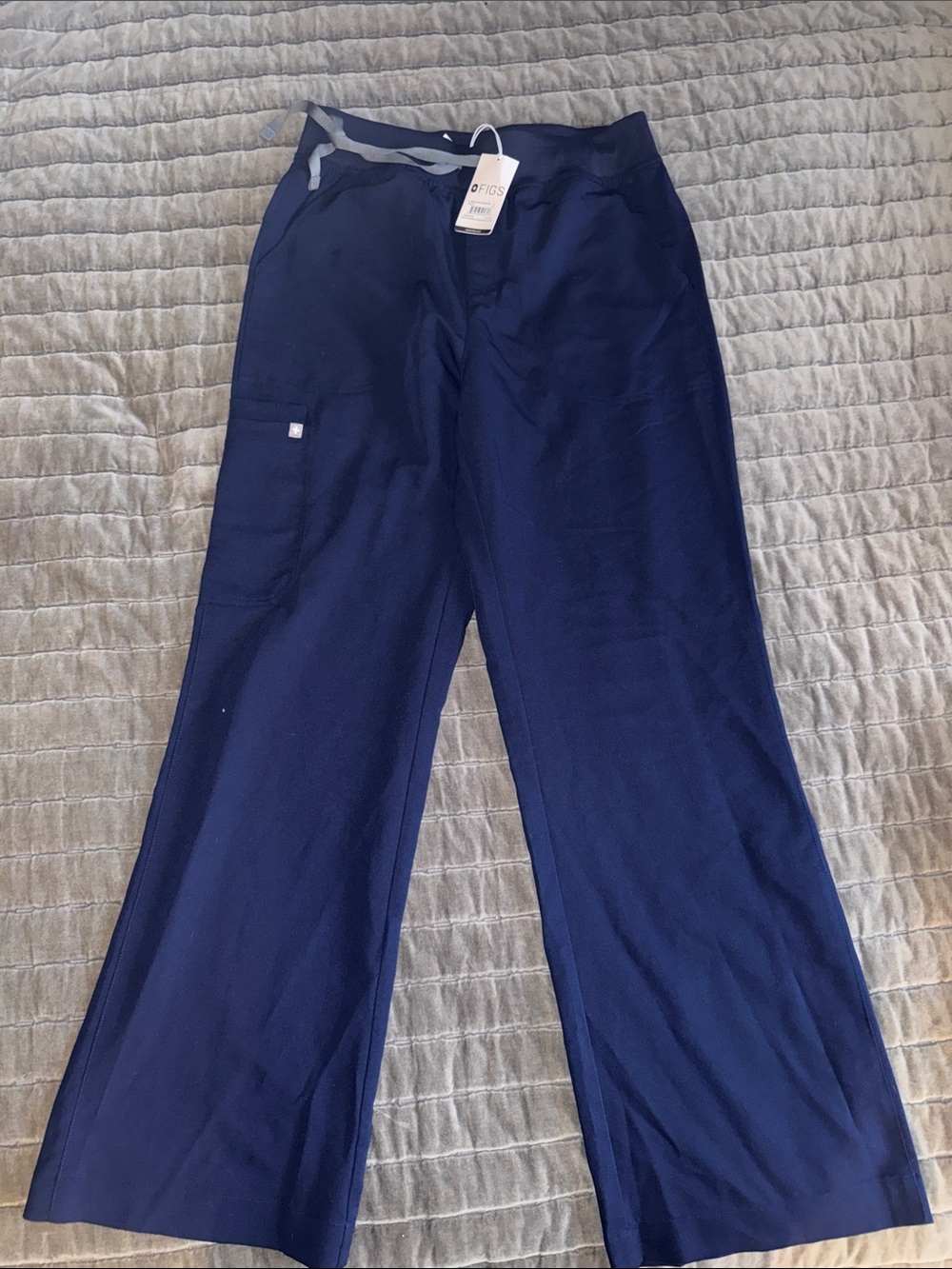 Figs Navy Wide-Leg Scrub Pant Medium Tall
